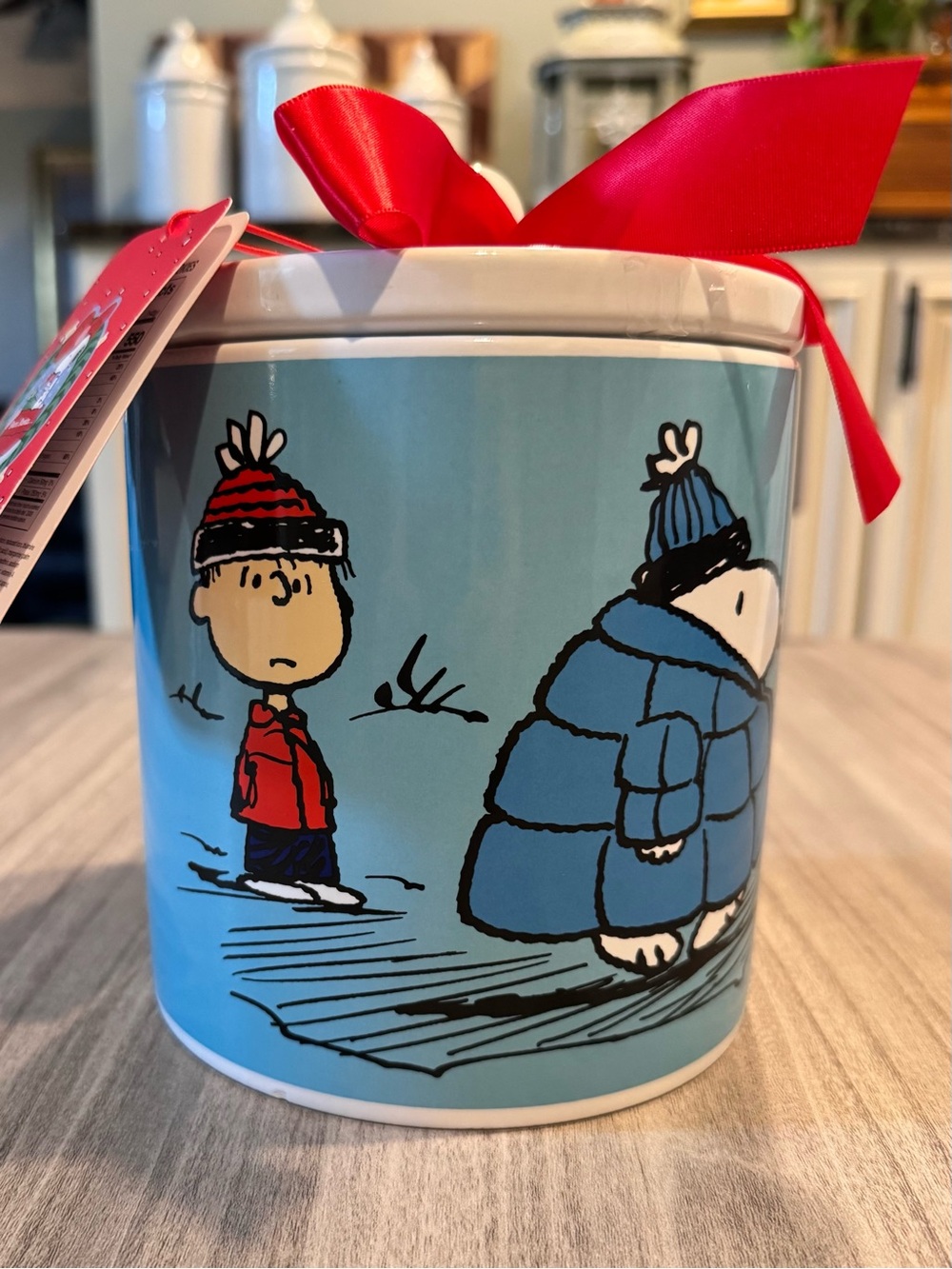 Peanuts-Themed Holiday Cookie Jar Snoopy & Charlie Brown, 6” x 5 “